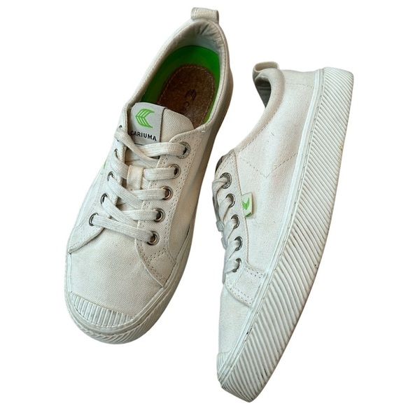 CARIUMA OCA LOW CANVAS WHITE SNEAKERS, WOMENS SIZE 7 - Picture 3 of 7